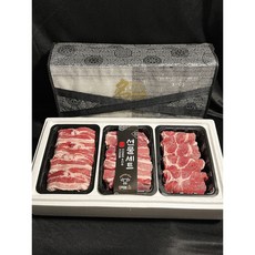 [믿어보소] 3구(목살500+삼겹살500+돼지갈비800)한돈선물세트, 1세트