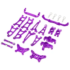 MJX HYPER GO 1/14 14211 숏카드 RC 자동차 액세서리용 메탈 스윙 암 스티어링 컵 서스펜션 프레임 쉘 컬럼, 04 Purple