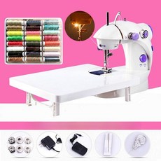 달과6펜스 미니 전동 다기능 자동 재봉틀 소형 가정용 두꺼운 원단용, 퍼플 라이트 있음+73개 선물 세트+작업대 B, 기본 모델명/품번