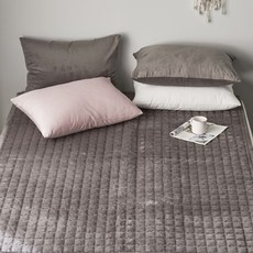 지베딩 극세사 고무밴드 침대패드 겸 카페트, Charcoal