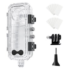 HoneTeek Insta 360 x5 케이스 x5용 보이지 않는 다이빙 60m/196ft 방수 카메라 수중 브래킷 포함 인스타 액세서리 김 서림 방지 인서트 포함, HoneTeek Insta 360 x5 케이스, x5용