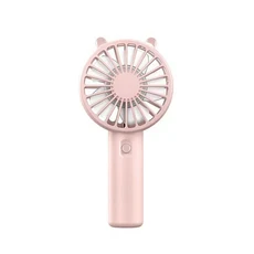 미니 휴대용 선풍기 USB 충전식 책상 거치대 포함 여성용 소형 메이크업 속눈썹 쿨러 야외/사무실용 화이트, 01 핑크