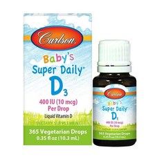 칼슨 베이비 슈퍼 데일리 비타민 D3 400IU (10 mcg) 10.3ml Carlson Baby's Super Daily, 1개, 10ml