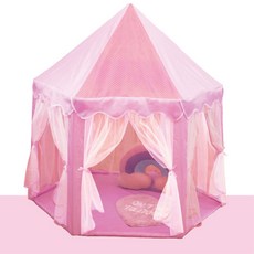 여아 핑크색 쉬폰커튼 공주 텐트 놀이집 아동발달 작은