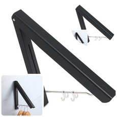 접이식 벽행거 싱글 블랙 의류행거