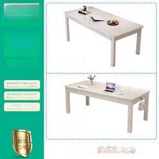 원목 책상 130x80x75cm 도서관 스터디 테이블, 화이트 컬러 긴 테이블