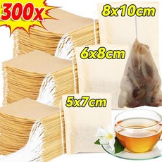 호환 100/300x 차 필터 가방 Drawstring 향신료 커피 허브 느슨한 빈 티백 일회용 성 종이, [01] 6X8cm, 01 100PCS, 1개