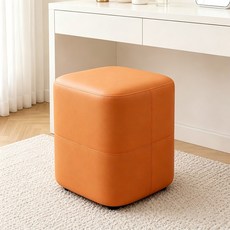 WHH 가죽 화장대 의자 라인 디자인 현관 스툴, 오렌지, 1개
