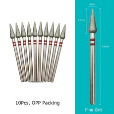 HYTOOS 네일 드릴 비트 매니큐어 큐티클 버 밀링 커터 페디큐어 네일 액세서리 도구 용 다이아몬드 커터, [01] MD0412D-F(D), 1개