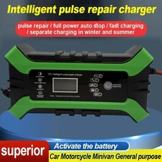 XL 스팟 상품 12V6A 스마트 배터리 충전기 시동정지 유럽 규정 풀 스톱 역방향 보호 납축전지, 01 12V용, 02 미국, 02 Blue