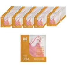 블루본 베이직 KF80 소형 2D새부리형 컬러마스크 (50매입 1박스), 1개입, 50개, 복숭아핑크