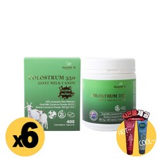 [사은품제공] 호주 헬스엔 초유 350 산양유 캔디 400정 colostrum 단백질 영양제 알지알지몰, 상품수량, 6개