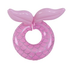 粉色美人魚座圈 兒童嬰幼兒坐圈 游泳圈, 1個, 美人魚 開叉圈適合40-75斤）