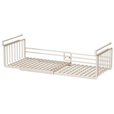 伸縮下掛式置物架 廚房收納神器 免釘安裝 鐵藝層板置物架, 米黃, 1個