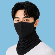 [루니오] 1+1 자외선차단 스포츠 쿨마스크 골프마스크, 1세트, 블랙 1+1