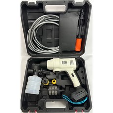 JJ(牧田款) 鋰電無刷洗車機 5.0AH 附塑盒 便攜式電動洗車水槍, 無刷洗車機 21V 黑白單機+配件塑盒