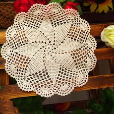 수작업 큰사이즈 도일리 인테리어소품 화병받침 지름26cm, 베이지 26cm, 1개