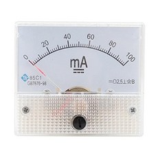 STK 아날로그 전류 패널 미터 회로 테스트 용 DC 전류계 암페어 테스터 게이지 선택할 수있는 다중 측정 범위, 64x63x56mm, 다른, 0-100MA, 1개