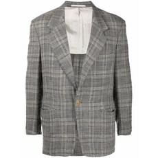 베르사체 중고 1980's 노치드 라펠 체크 블레이저