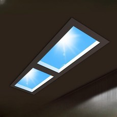 조명 천장 램프 LED 착시효과 스카이라이트 착시 푸른하늘조명 인테리어 채광창 하늘 300x1200 석고-무단, 하늘 600x1200 석고-무단