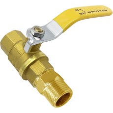 황동 14인치 NPT 여성 차단 볼 밸브 및 남성 니플 커넥터 수상 연료 공기용, 1/2"NPT