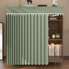 모던 선반가리개 주방 리넨그레이 책장 커튼 가림막 헤드