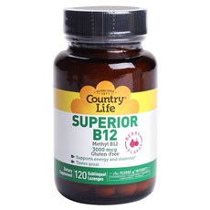 Country Life Superior B12 3000mcg Subringal 錠劑, 120 件