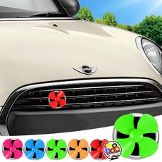 미니쿠퍼 고뱃지 바람개비 입체 그릴뱃지 악세사리 장식용품 클럽맨 컨트리맨 전차종 호환, A타입, 그린