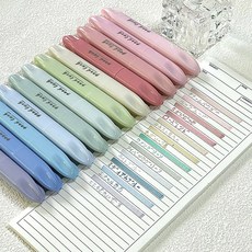 랜드샵 모란디 파스텔 형광펜 12색 세트 대용량 혼합색상 학용품 사무용, 1팩, 12 칼라