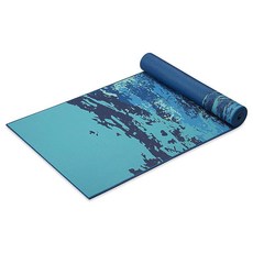 Gaiam 가이암 요가 매트 프리미엄 프린트 양면 매우 도톰한 미끄럼 방지 요가용 피트니스 매트 필라테스 및 바닥 운동용 6mm 피스풀 워터_120543, 평화로운 물_120543
