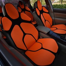不挑車型汽車坐墊蘭博基尼改裝多色個性拼裝車墊四季通用布座墊 前衛設計, 桔色   （5座車型, 1個