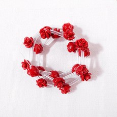 비즈아이 [5509-01]송석장미꽃 옆구멍 10mm 레드 1개