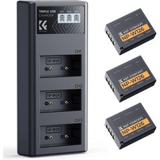 케이앤에프 컨셉 3개입 NPW126 배터리 및 업그레이드된 3슬롯 NPW126S XT30III 충전기 후지필름 X100vi X100V XM5 XE5 XT30II XT30 X 하, 케이앤에프 컨셉 3개입 NPW126 배터리 및 업그레이