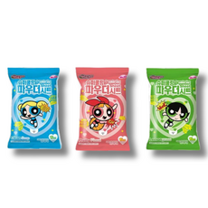 韓國飛天小女警 香氛涼感濕紙巾, 1個, 檸檬清新15抽-毛毛(綠), 120g