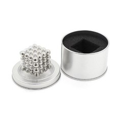 비즈 마그네틱 취미 자석 구슬 블록 성인용, 8mm 실버 64장+아이언 박스