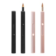 몽뉴 1+1원터치 립 브러쉬 핑크 실버 블랙 깔끔한 터치 메이크업 가벼운브러쉬, 1개, 1+1(핑크+블랙)