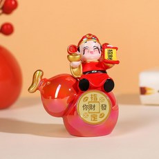 財神賜福轉轉擺件 葫蘆創意樹脂車載飾品, 指定你發財, 1個