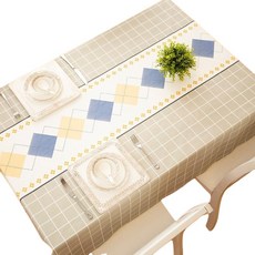 大豪哥選物 極簡生活印花防水防油桌布 長桌巾 餐墊 防油北歐風防塵桌布, 1個, 隨機, 130*180CM