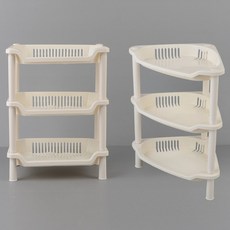 에버템즈 조립식 3단 코너선반 무타공욕실 미니 주방 정리대, 사각 - 그린