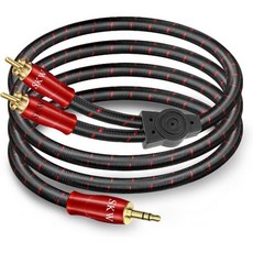 RCA 케이블 스테레오 음향 SKW 3.5MM에서 2RCA 오디오 진입 레벨 HC 시리즈 3.2ft/1m, 4.9ft (1.5m), Red