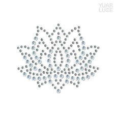 유아루체 인드라망 연꽃 (컬러옵션) - 리폼 불교 부처님 꽃 장식 큐빅 의류전사지, 1개, Crystal