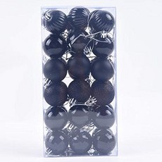 Kipokalor 미니 크리스마스 트리 블랙 볼 장식 비산 방지 새틴 반짝이고 반짝이는 마감 전구 장식품 35개 (4CM 블랙) 310970, Kipokalor 미니 크리스마스 트리 블랙 볼 장식,