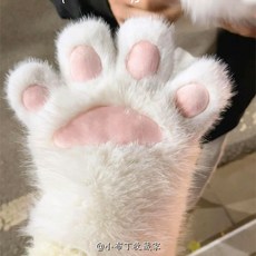 貓爪手套，女冬天學生保暖，厚絨毛