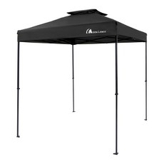 MOON LENCE 자외선 차단 UPF50+천막 원터치 천막 사각 캠핑 타프 방수 타프 그늘막 타프 시스템 파고라 3단 고도 조절 조립 간단 UV(타프막) 스틸(프레임), 검은색