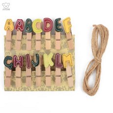 리치점빵 팬시 마끈집게 세트 미니나무집게 메모마끈집게, 하트 12P