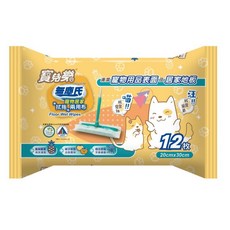 寶兒樂 寵物拭拖兩用布 鳳梨酵素除臭 清潔居家地板寵物用品表面 12抽, 1個, 寶兒樂 鳳梨酵素拭拖兩用布 12抽/包