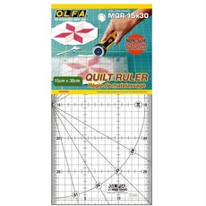 OLFA 公制刻度防滑拼布尺 MQR-15X60 15x60cm 縫紉 拼布專用 裁刀尺, 1個, MQR-15X30