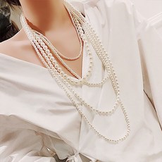로맨틱펄 진주다발목걸이 진주목걸이 다발목걸이 진주 레이어드진주목걸이 네크리스