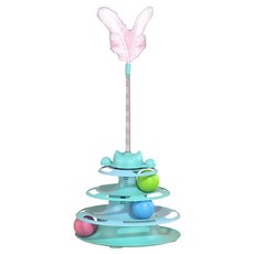多合一轉盤貓咪玩具 軌道球轉盤, 1個, 多合一轉盤玩具-綠, 綠, 多合一轉盤玩具