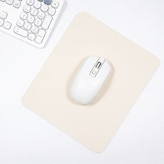 가죽 마우스패드 사각 21x25cm, 1개, 아이보리